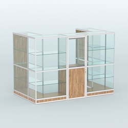 Павильон из профиля пристенный №2г (4,05 кв. м), Дуб Канзас коричневый