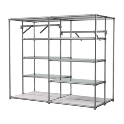 Хромированное вешало ПЛАТФОРМА №3-4 с зеркальными полками 4мм, Ясень Анкор светлый - U31104