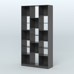 Стеллаж из ДСП серии ЛОФТ №10-2 с полками ДСП, Черный