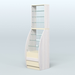 Витрина БРИЗ №1-600, Ясень Анкор светлый и Крем Вайс