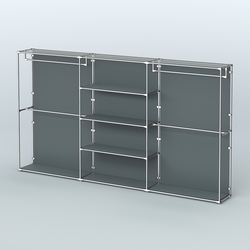 Торговая система ХРОМ (задняя стенка - ДСП) 3600 мм с полками ДСП и поручнями №2, Темно-Серый