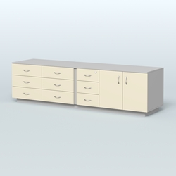 Тумба Феникс опорная приставная левая, Серый + Крем Вайс