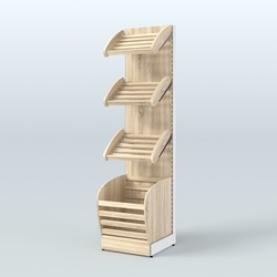 Малый стеллаж для хлеба и выпечки с нижней корзиной Феникс №4К, Дуб сонома