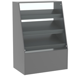 Торговый прилавок для выпечки с тремя наклонными полками под экраны серии BAKERY №2, Темно-Серый