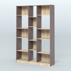 Стеллаж из ДСП серии ЛОФТ №14-1, Ясень Анкор темный и Дуб Сонома