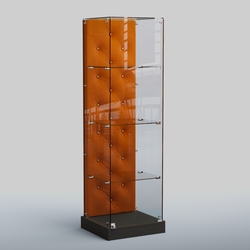 Низкая стеклянная витрина КАПИТОНЕ №1-ХП, Черный + 08 Mustard