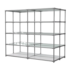 Хромированное вешало ПЛАТФОРМА №4-1 с полками стекло 6мм, Ясень Анкор светлый - U31104