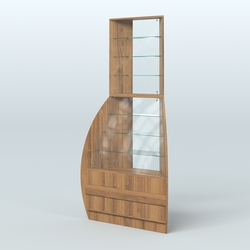 Витрина внешний угол БРИЗ №3, Орех