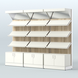 Стеллаж для хлеба и выпечки с тремя трехсекционный Феникс №2, Белый + Дуб Сонома