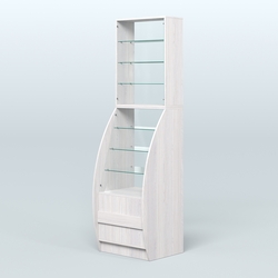 Витрина БРИЗ №1-600, Ясень Анкор светлый