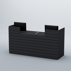 Ресепшен Атлант с накладными планками №6, Антрацит