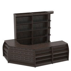 Комплект кассовой зоны со стеллажами под конфеты и орехи средний №2, Дуб Венге