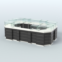 Торговый островок GOLD №4 (6,75 кв.м), Белый и Черный