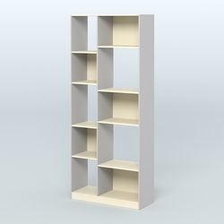 Стеллаж из ДСП серии ЛОФТ №9-1 (зеркальное отражение - Z), Серый + Крем Вайс