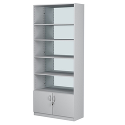 Стеллаж из ДСП с 4-мя полками 350x900 мм серии LEVEL-4 №13-2 (З/C - ЗЕРКАЛО), Серый