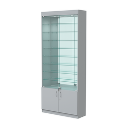 Витрина ОПТИКА №1-3 (задняя стенка зеркало), Серый