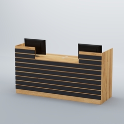 Ресепшен Атлант с накладными планками №6, Дуб Золотистый+Антрацит