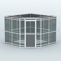 Павильон из профиля угловой №8в (9 кв.м), Темно-Серый