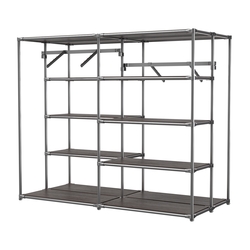 Хромированное вешало ПЛАТФОРМА №3-3 с полками ДСП 16мм, Дуб Венге