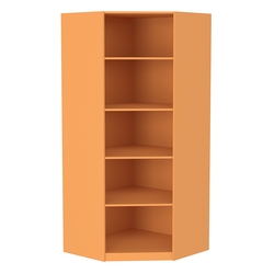 Стеллаж угловой из ДСП серии Эконом №5-5 (торец 500 мм), Оранжевый