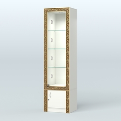 Витрина с декором и накопителем №ВБА-2С, Белый