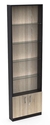 Стеллаж с 4-мя стеклянными полками 150x600 мм серии UP-4 №2 (З/C - ДВП) Дуб Сонома