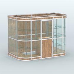 Павильон из профиля пристенный №8в (4,05 кв. м), Дуб Канзас коричневый