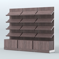 Стеллаж для хлеба и выпечки трехсекционный Феникс №6, Ясень Анкор темный