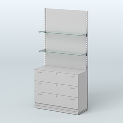 Система ЭЛЕГАНТ №9 с ДСП и тумбой T13 (1200 мм), Серый