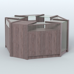 Торговый островок в стиле ЛОФТ с прозрачными фасадами №3 (4,72 кв.м), Ясень Анкор темный