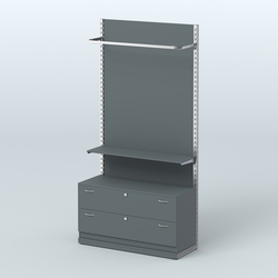 Система ЭЛЕГАНТ №5 с ДСП и тумбой T12 (1200 мм), Темно-Серый