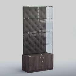 Высокая стеклянная витрина КАПИТОНЕ №5, Ясень темный+16 G