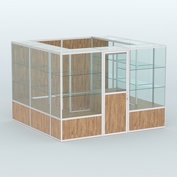 Павильон из профиля пристенный №9б (6,75 кв. м), Дуб Канзас коричневый