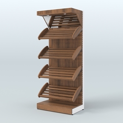 Стеллаж для хлеба и выпечки с полками - корзинами и фризом Феникс №10Ф, Орех