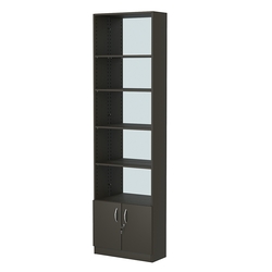 Стеллаж из ДСП с 4-мя полками 250x600 мм серии LEVEL-4 №4-2 (З/C - ЗЕРКАЛО), Черный