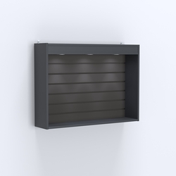 Витрина настенная №203-2В с эконом панелью и верхним фризом, Антрацит