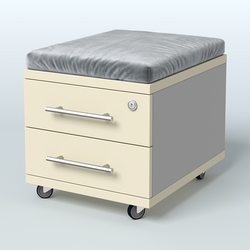 Тумба 2 ящика под подушку Лиани, цвет шамони темный, Серый + Крем Вайс