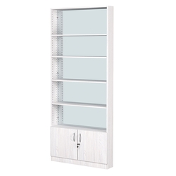 Стеллаж из ДСП с 4-мя полками 150x900 мм серии LEVEL-4 №9-2 (З/C - ЗЕРКАЛО), Ясень Анкор светлый