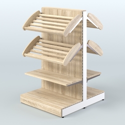 Низкий островной широкий стеллаж для хлеба и выпечки СХОН-02, Дуб сонома