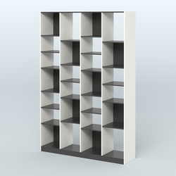 Стеллаж из ДСП серии ЛОФТ №11-2 с полками ДСП, Белый и Черный