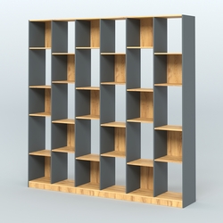 Стеллаж из ДСП серии ЛОФТ №16-1, Темно-Серый  + Дуб Золотистый