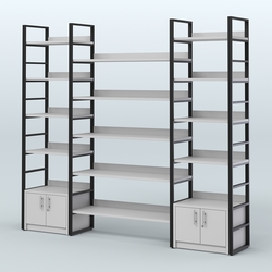 Комбо стеллажей с полками STRONG - АЛЬФА №3 (2560 мм), Серый