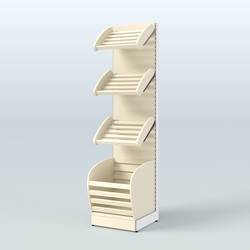 Малый стеллаж для хлеба и выпечки с нижней корзиной Феникс №4К, Крем Вайс