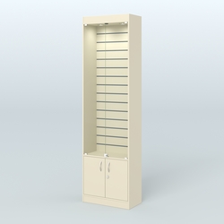 Витрина закрытая из ДСП с экономпанелью для аптеки №2-300-4, Крем Вайс