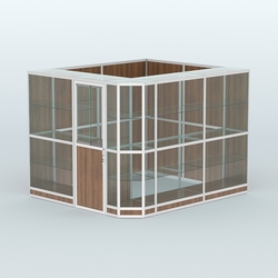 Павильон из профиля угловой №6г (5,5 кв.м), Орех