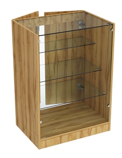 Прилавок из ДСП серии Тандем №4-600 с полками лесенкой и дверками, Дуб Золотистый