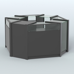 Торговый островок в стиле ЛОФТ с прозрачными фасадами №3 (4,72 кв.м), Черный