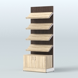 Стеллаж для хлеба и выпечки с четырьмя наклонными полками и накопителем Феникс №13Н, Дуб Сонома + Дуб Венге