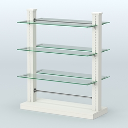 Островная система с перфорацией и шестью стеклянными полками №18, Белый