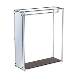 Хромированное вешало с зеркальным торцом ZTD-10 №1-1 с полкой стекло 6 мм, Дуб Венге